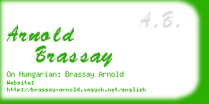 arnold brassay business card